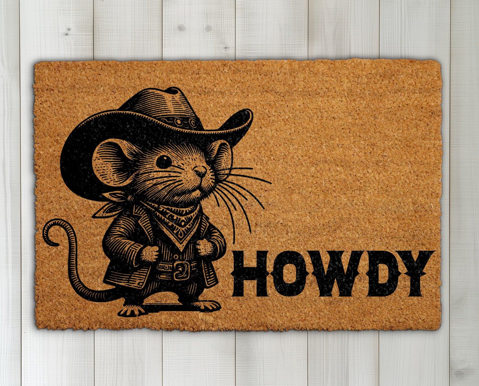 Rustic Western Animal Welcome Mat, Funny Cowboy Porch Decor