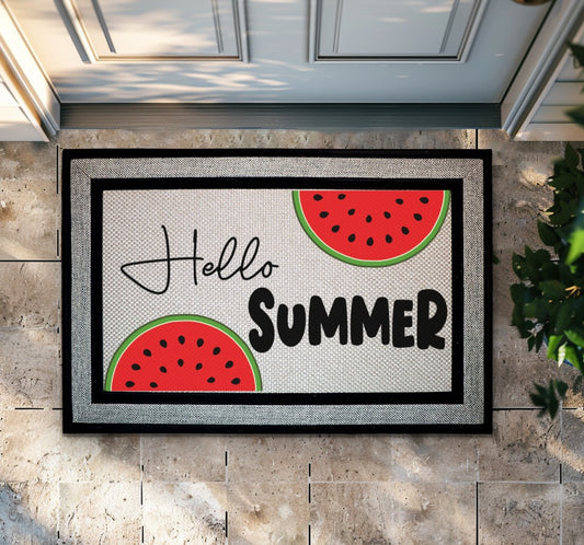 Cheerful Summer Watermelon Doormat, Funny Housewarming Welcome Mat