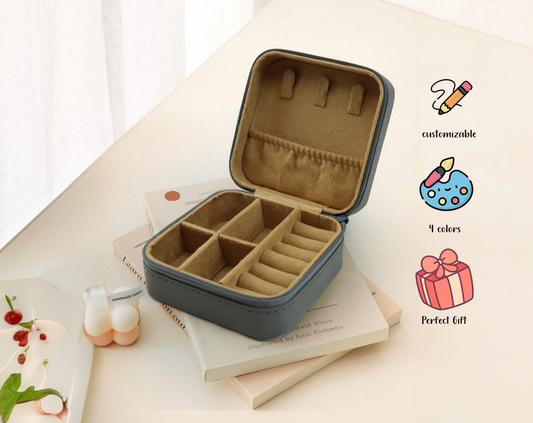 Custom Name Leather Jewelry Box - Ideal Bride & Bridesmaid Gift