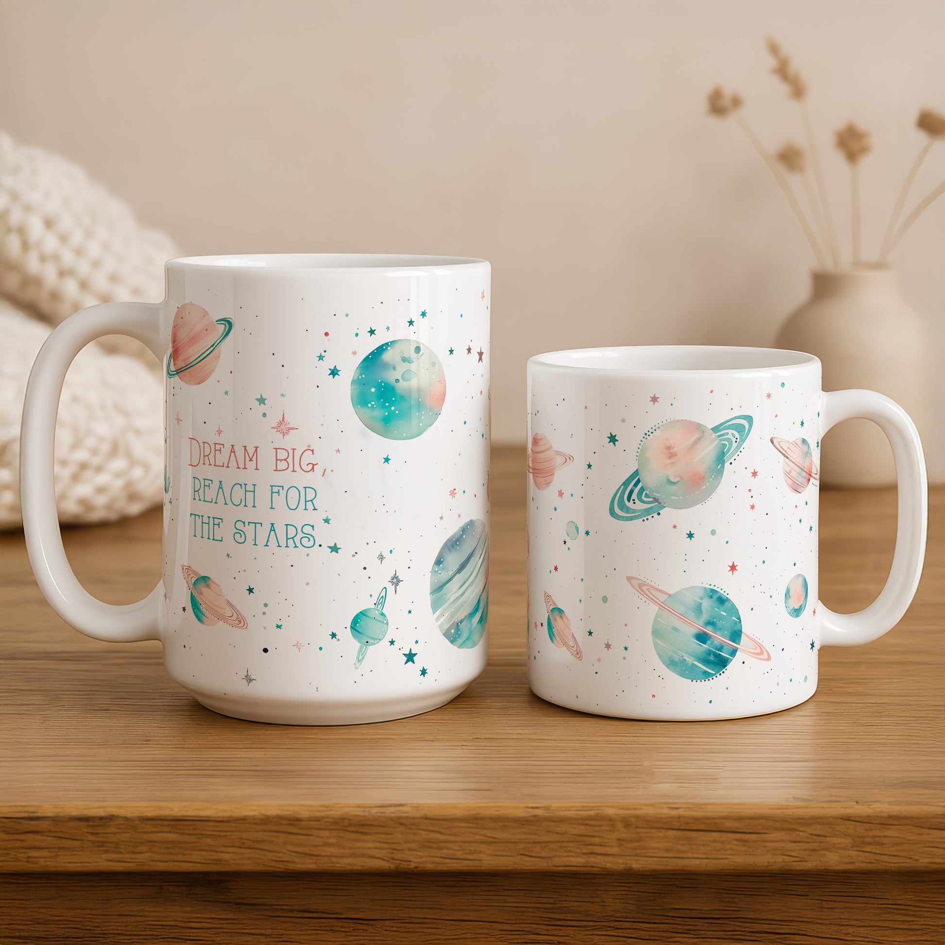 Dream Big, Reach for the Stars: Aesthetic Planets Coffee Mug