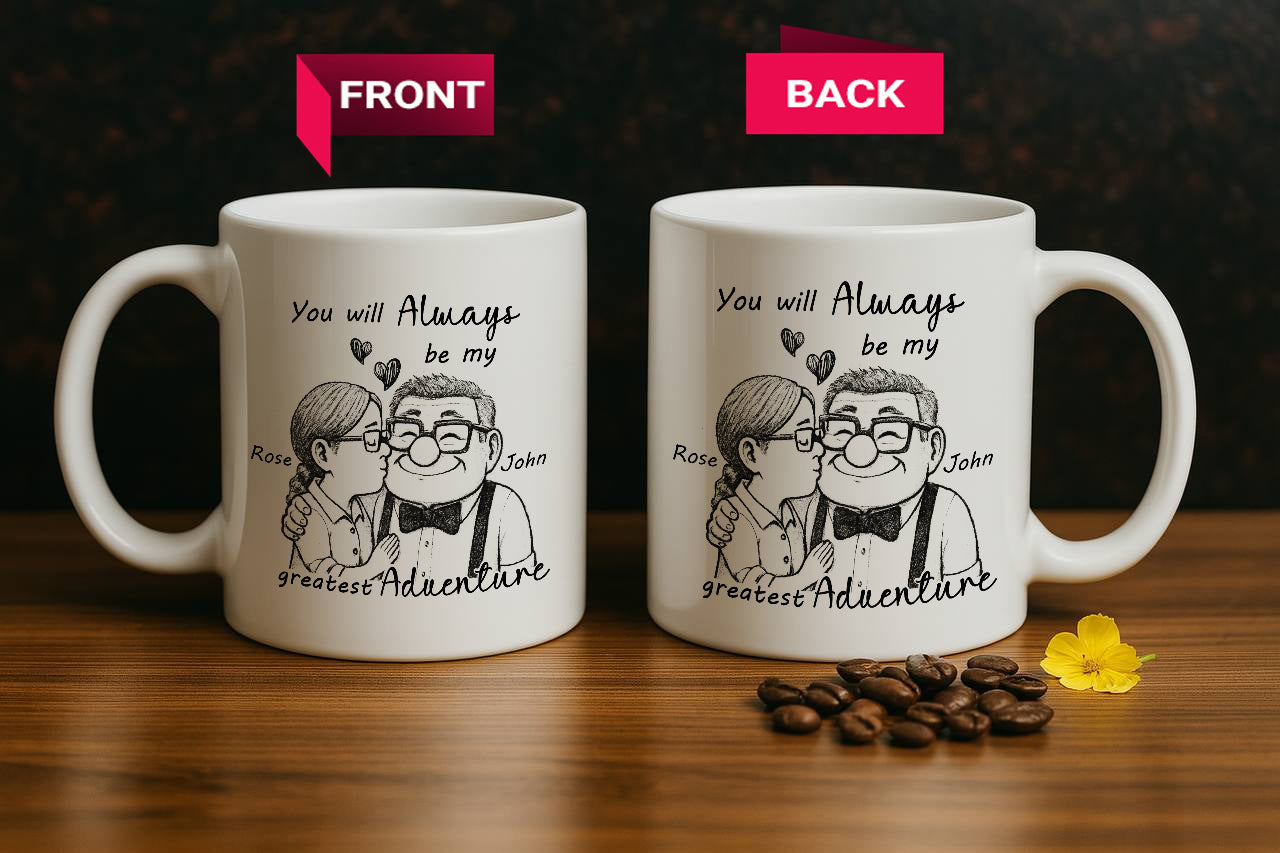 Unique Disney Up Movie Inspired Couples Coffee Mug, Romantic Pottery