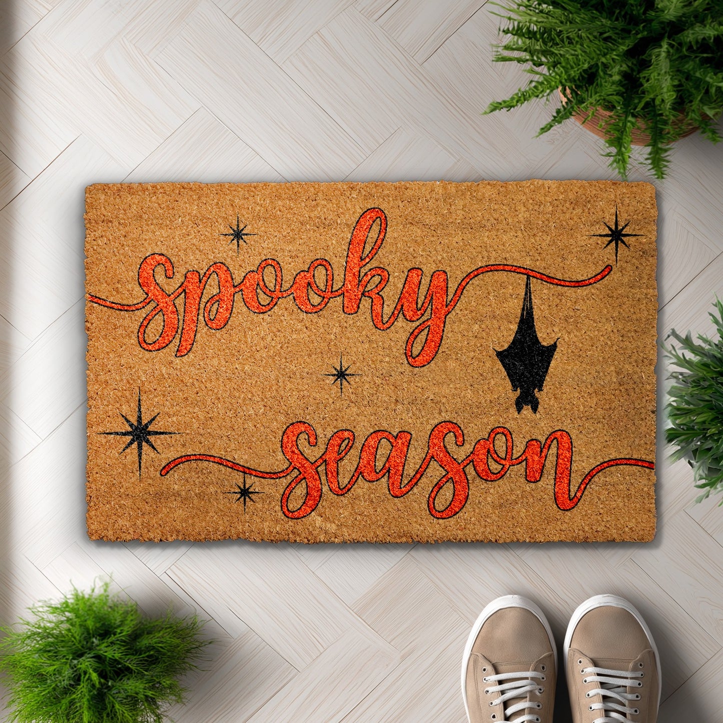 Spooky Season Doormat, Cute Bat Fall Decor, Autumn Housewarming Welcome