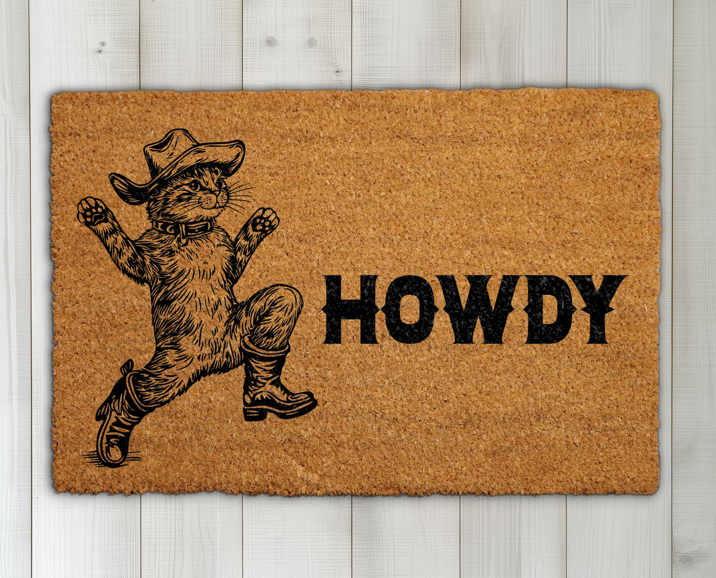 Rustic Western Animal Welcome Mat, Funny Cowboy Porch Decor