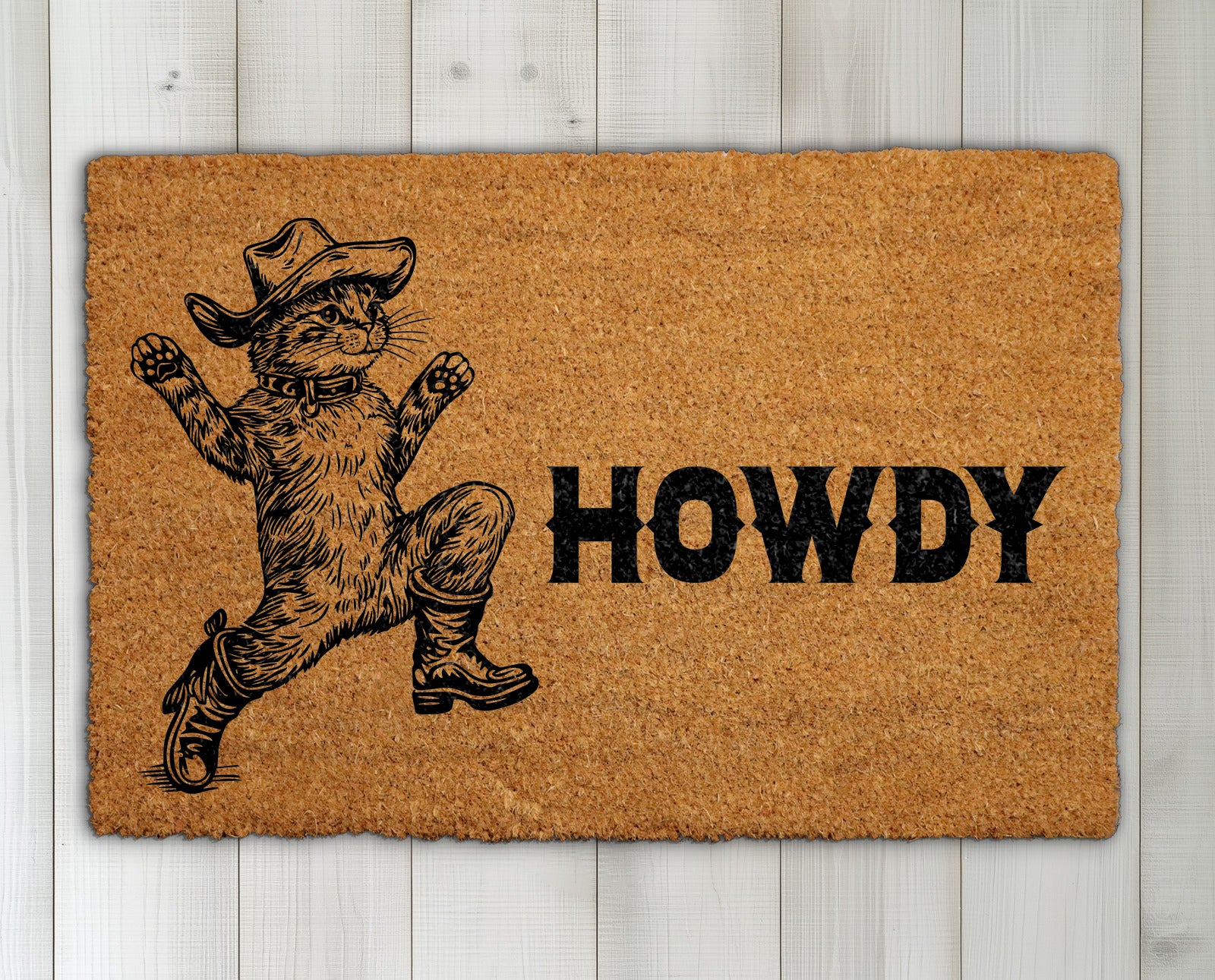 Rustic Western Animal Welcome Mat, Funny Cowboy Porch Decor
