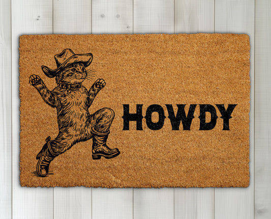Rustic Western Animal Welcome Mat, Funny Cowboy Porch Decor