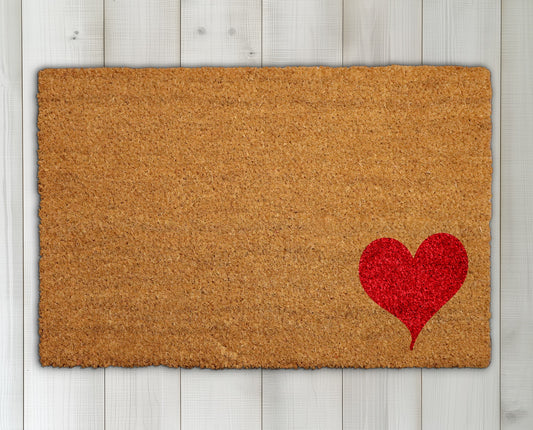 Charming Red Heart Doormat, Sweet Valentine's Day Home Welcome