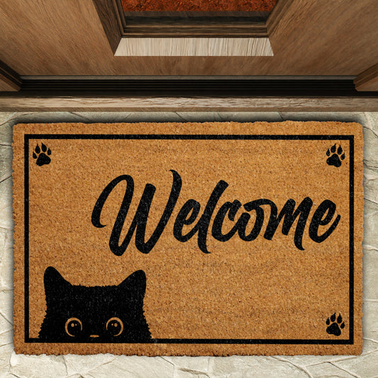 Peeking Cat Doormat: Cute Home Decor for Cat Lovers