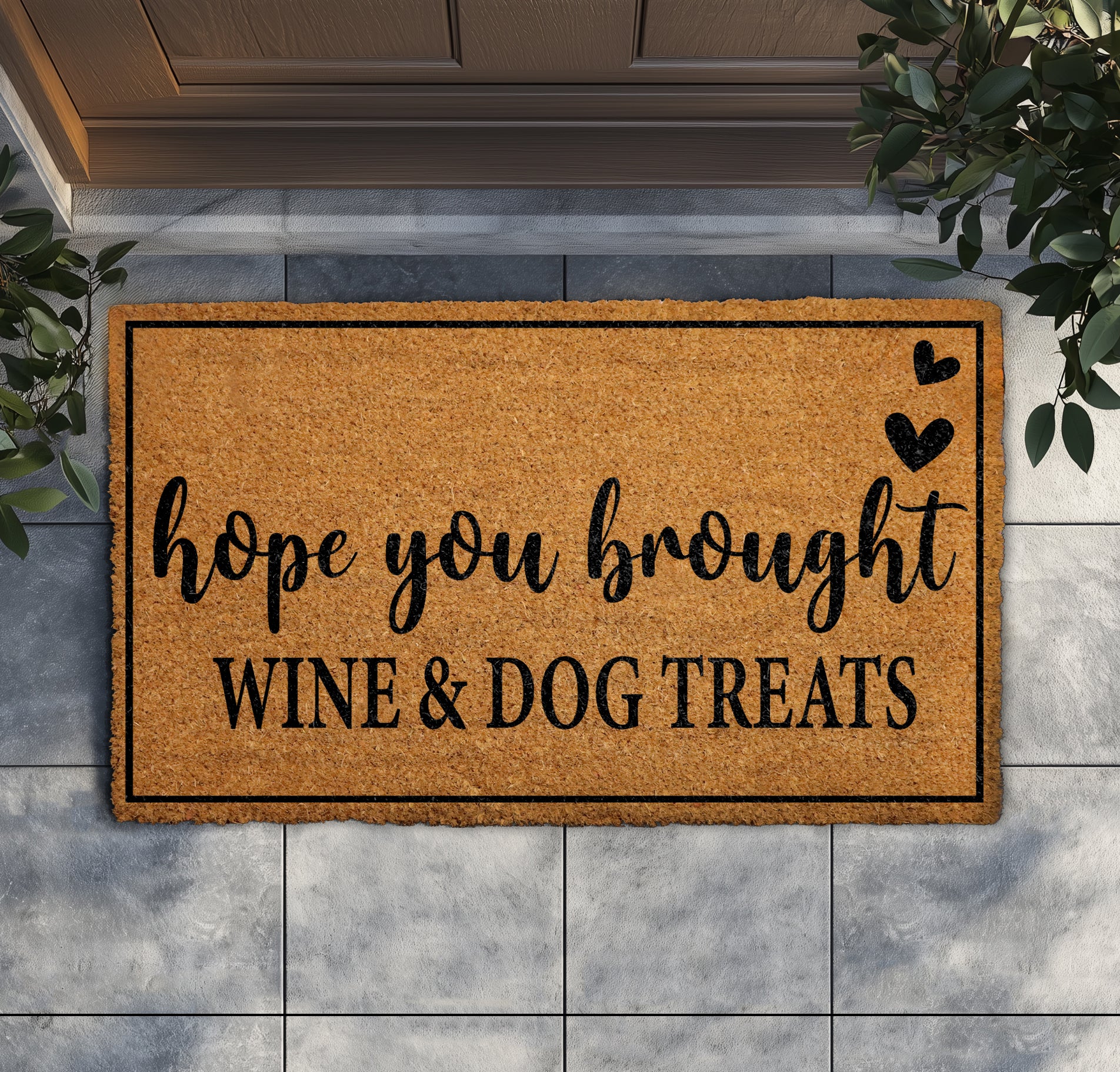 Wine, Dogs, Humor: Welcome Guests with This Fun Doormat!