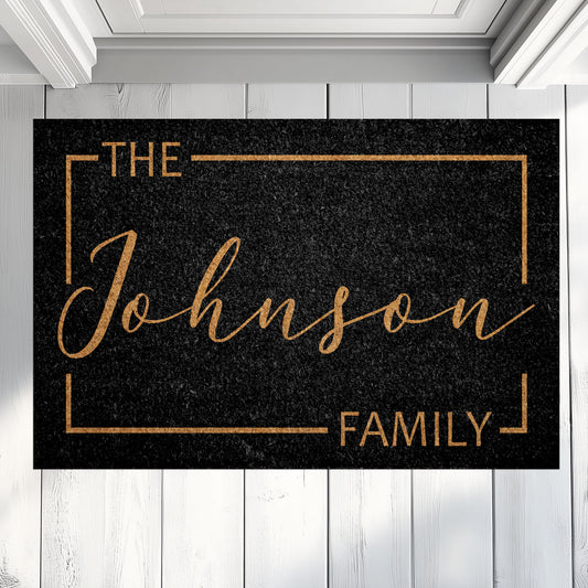 Custom Family Name Coco Doormat, Personalized Last Name Welcome Rug