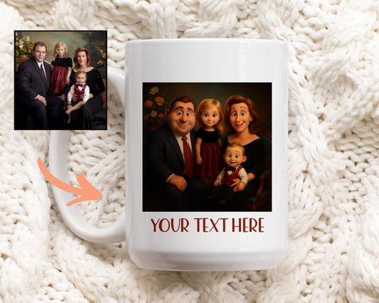 Personalized Cartoon Family Mug - Unique Gift for Mom, Dad
