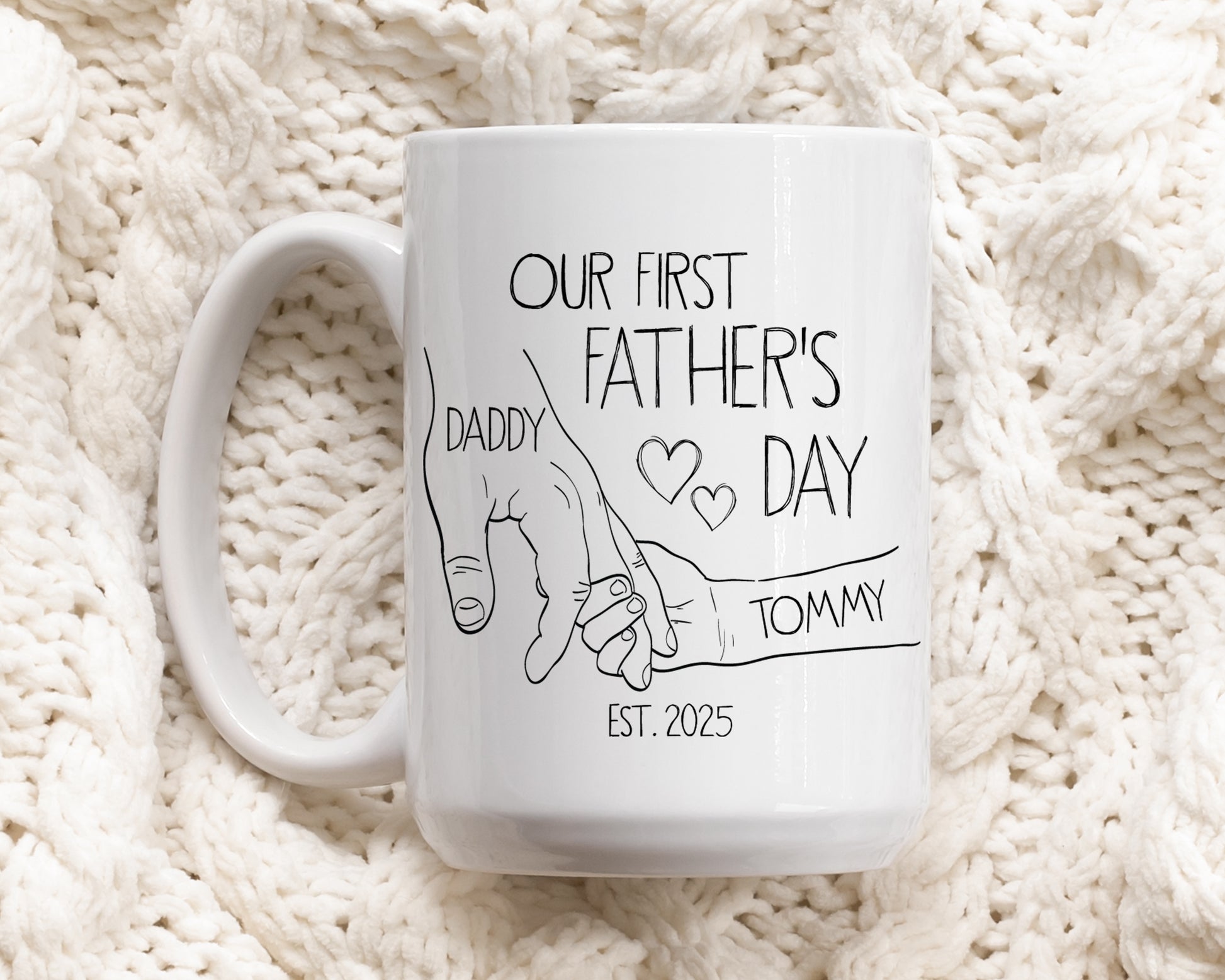 Custom Father & Baby Coffee Cup, Personalized First Father's Day