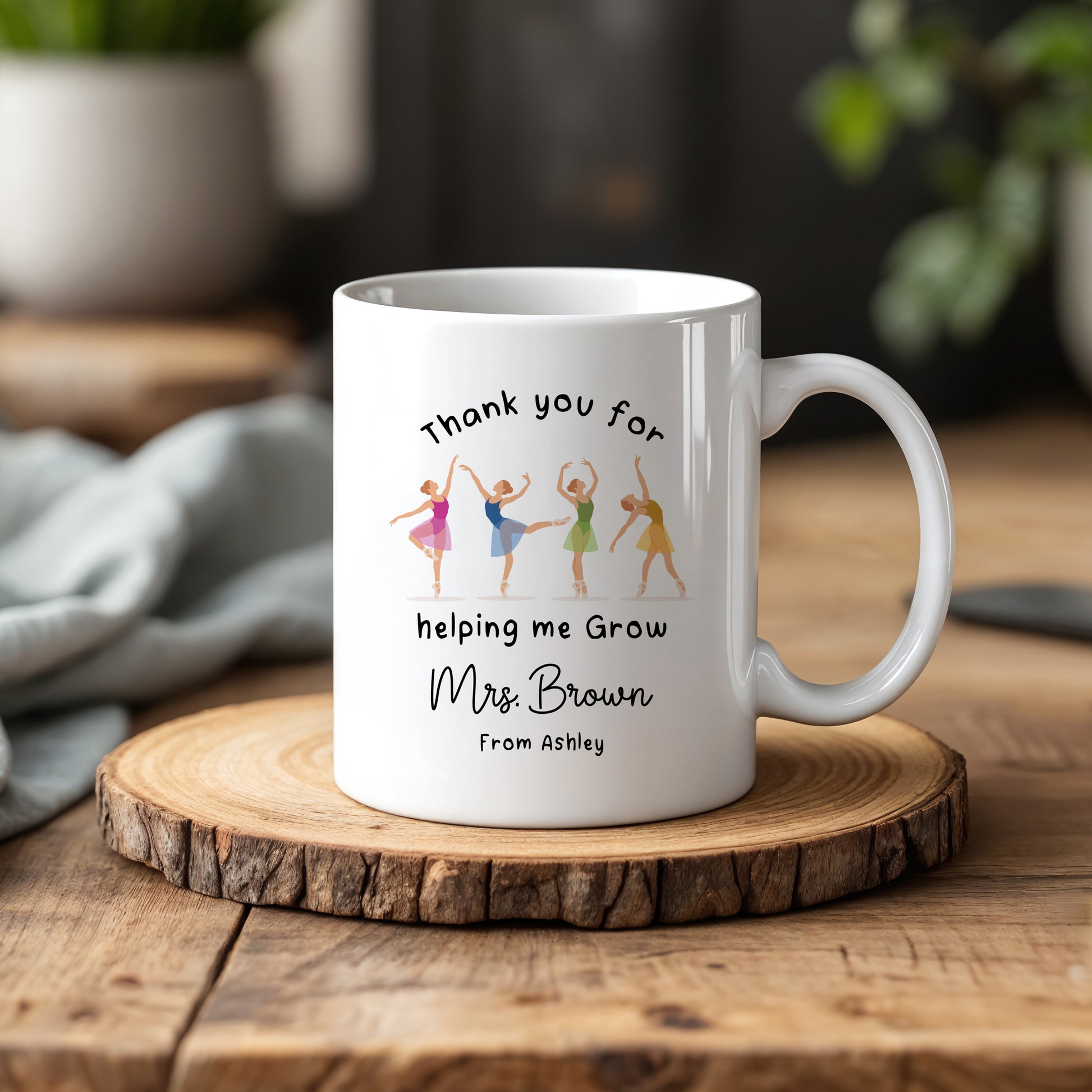 Custom Teacher Mug, Gratitude Coffee Cup, Nature-Lover Gift, Cute Pottery