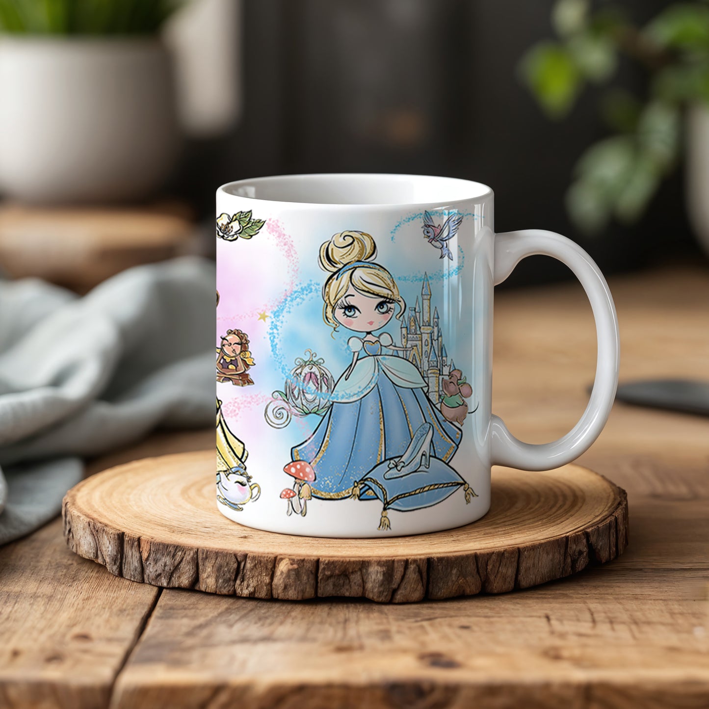Enchanting Disney Princess Ceramic Mug, Magical Tea Party Giftware