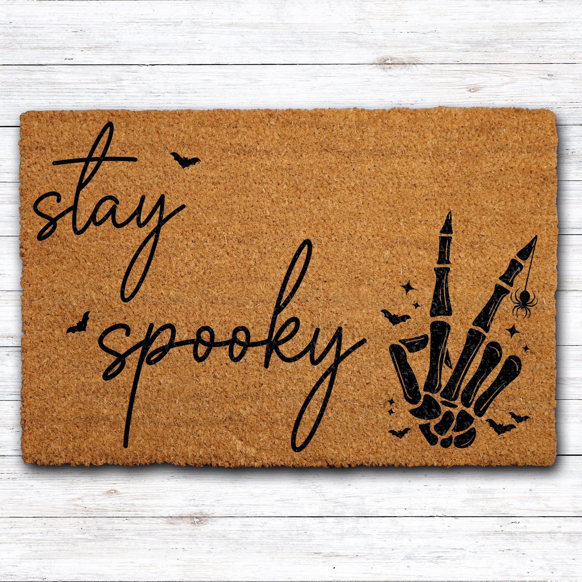 Spooky Season Welcome: Skeleton Mat, Fall Housewarming Front Porch Decor