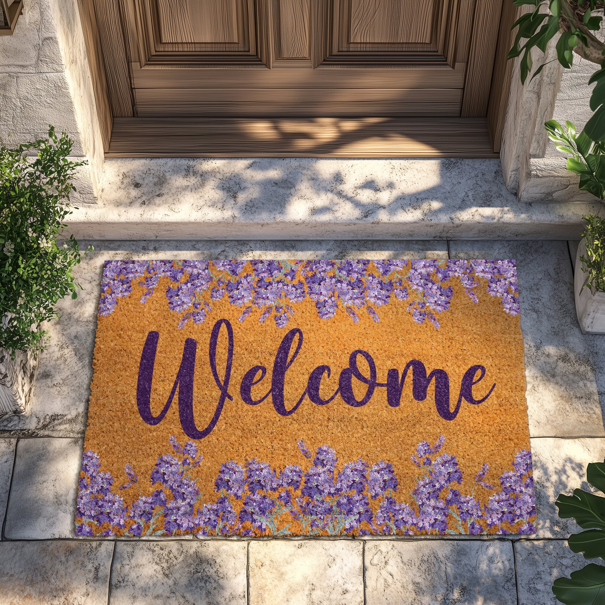 Inviting Floral Welcome Mat, Perfect for Spring Porch Decor