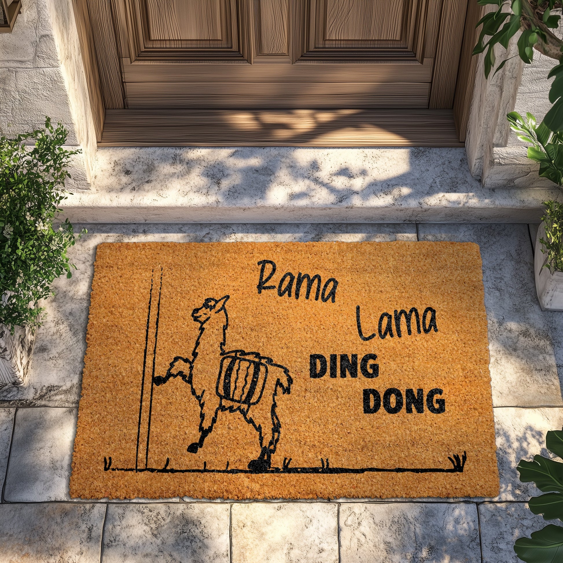 Whimsical Llama Doormat: Song Lyrics Welcome Mat, Humorous Housewarming Gift