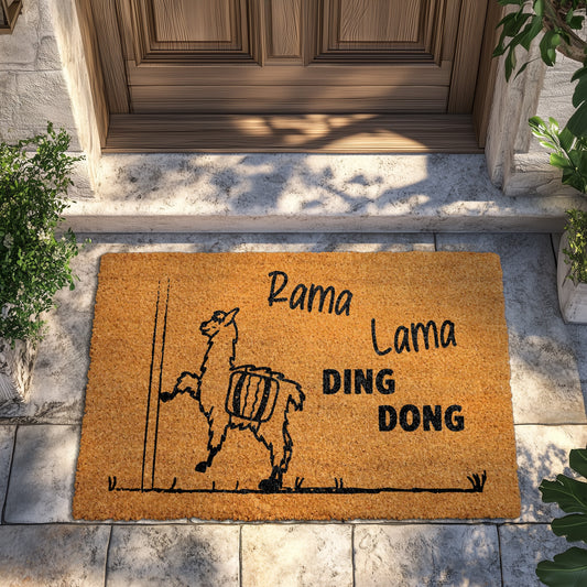 Whimsical Llama Doormat: Song Lyrics Welcome Mat, Humorous Housewarming Gift