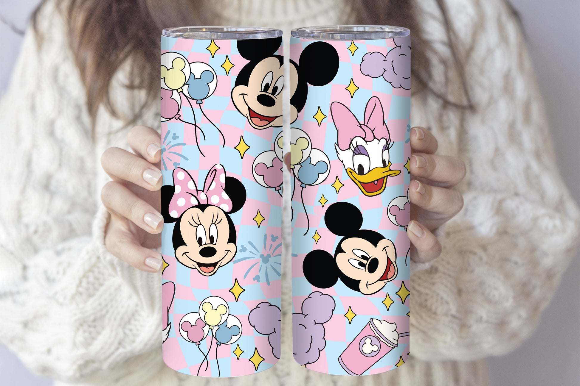 Disneyland Girls Trip Drinkware: Minnie Mouse, Daisy Duck Tumbler & Balloons