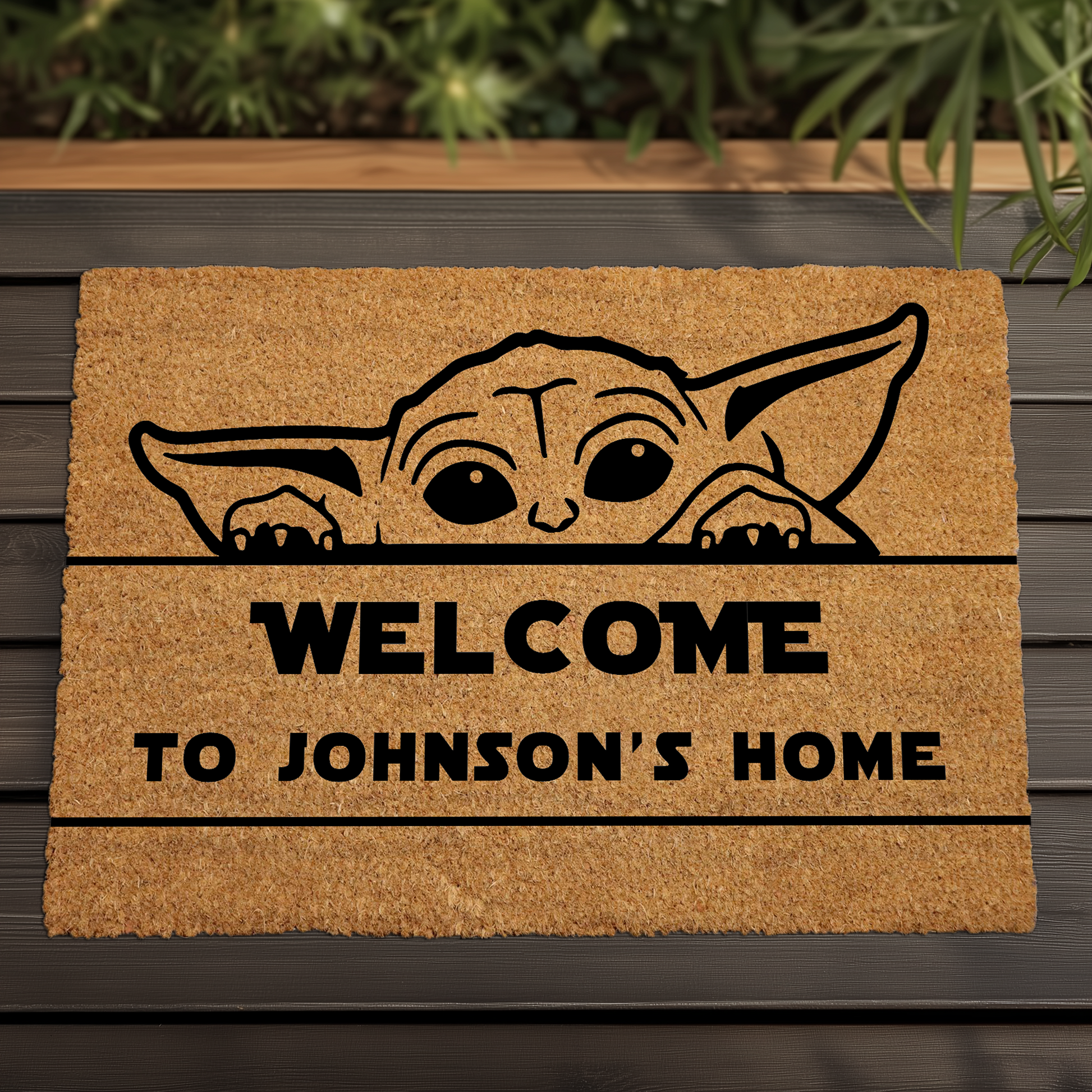 Charming Baby Yoda Doormat, Welcoming Home Decor, Farmhouse Entryway Mat
