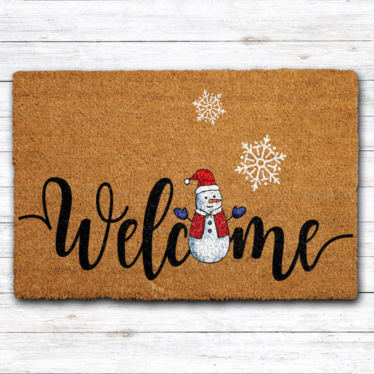 Festive Snowflake Doormat, Cheerful Holiday Porch Rug for Winter
