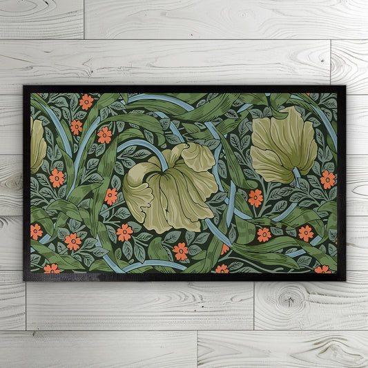Floral Arts Welcome Mat, Botanical Vintage English Garden Doormat