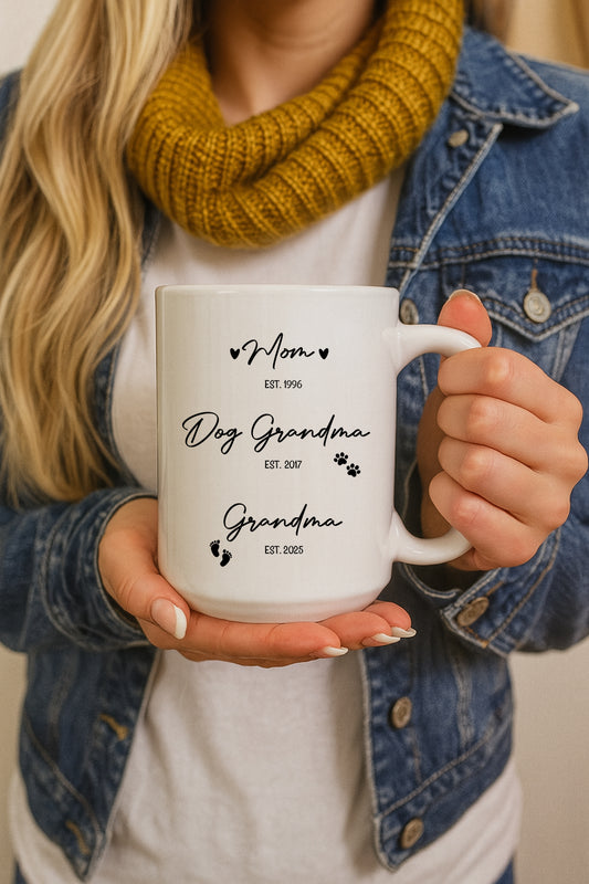 Custom Grandparents Mug Set, Pregnancy Announcement Tea Cup Duo
