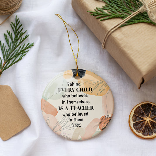 End Of Year Teacher Gift, Sentimental Ceramic Keepsake Ornament.