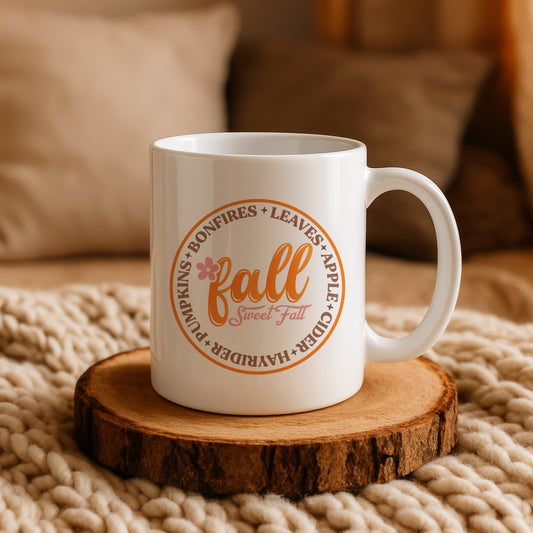 Cozy Fall Theme Mug, Autumn Vibes Gift for Bookworms
