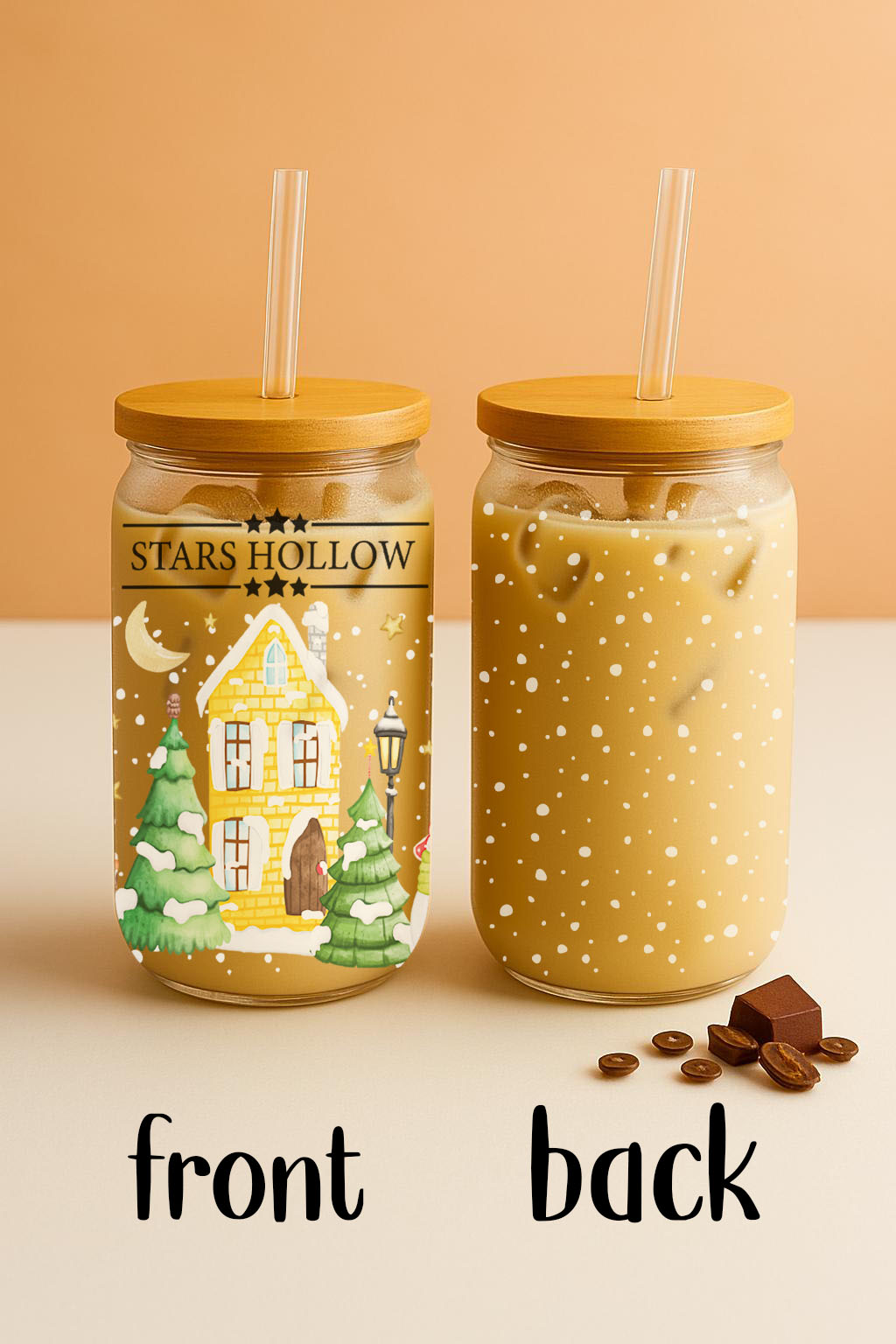 Stars Hollow Gilmore Girls Winter Can Glass Tumbler, Christmas Gift Cup