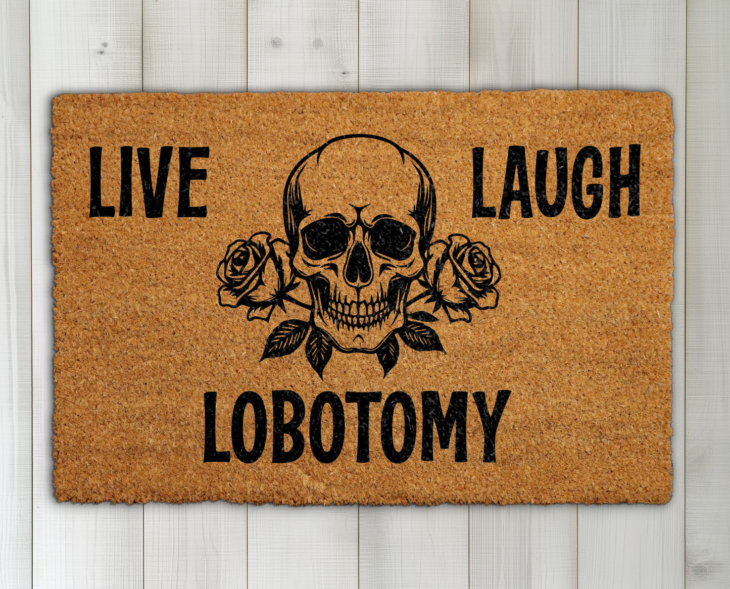 Spooky Season, Gothic Skull Doormat, Dark Humor Welcome Mat