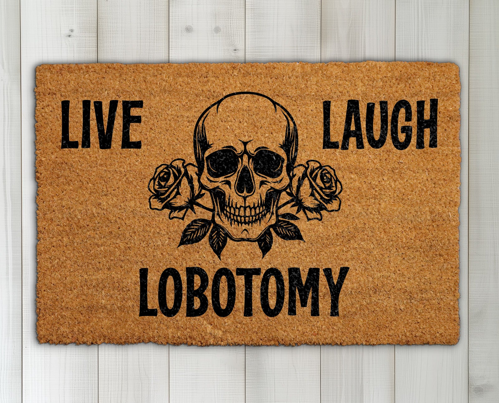 Spooky Season, Gothic Skull Doormat, Dark Humor Welcome Mat