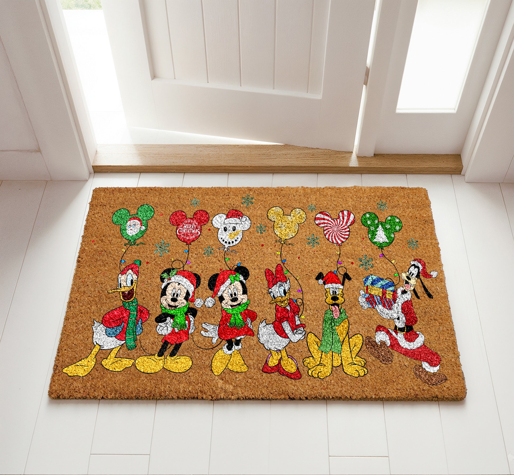 Festive Disney Mickey Christmas Doormat, Perfect Winter Front Porch Decor