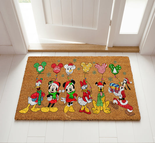 Festive Disney Mickey Christmas Doormat, Perfect Winter Front Porch Decor