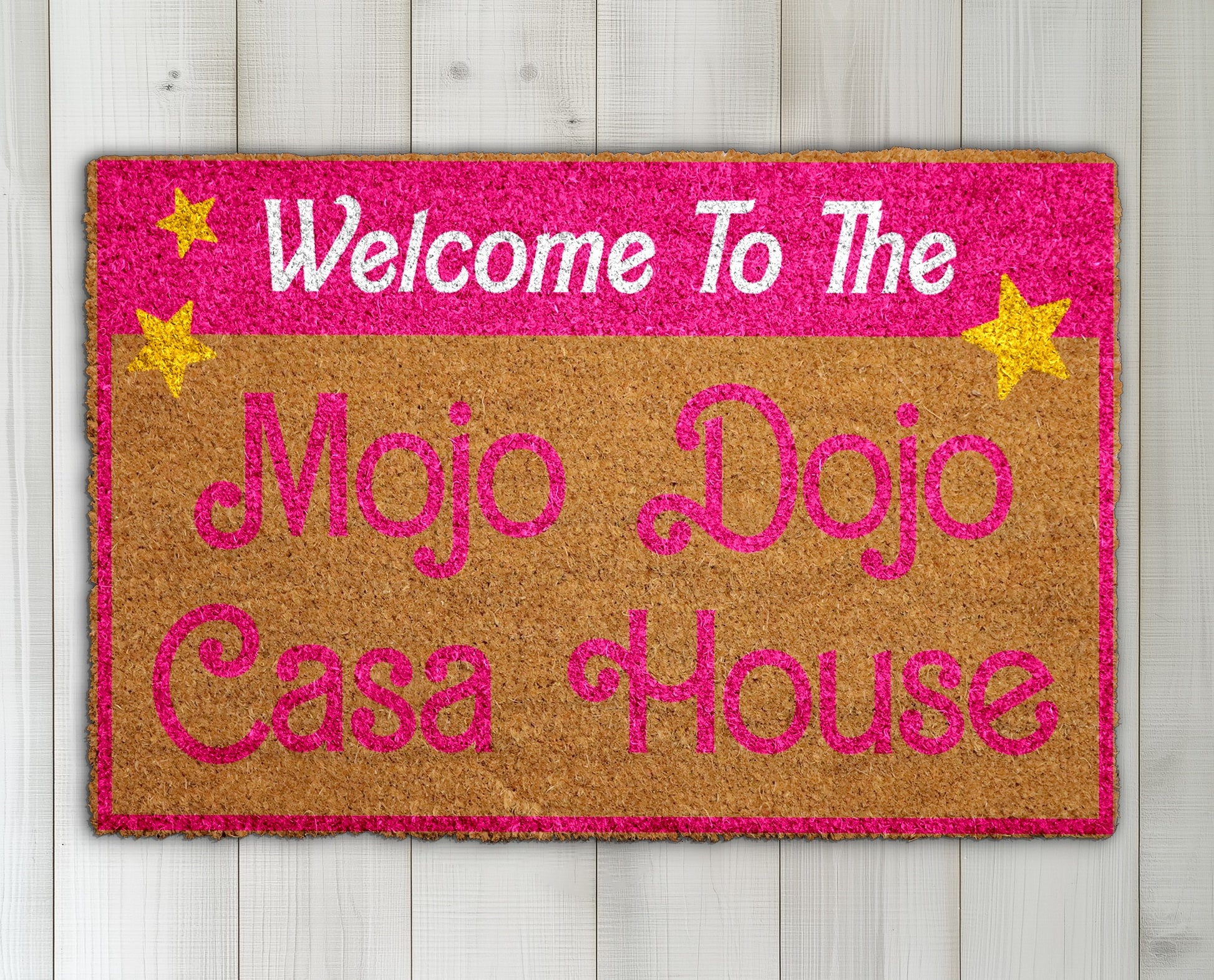 Mojo Dojo Casa: Movie-Inspired Welcome Mat for Funky Front Porch