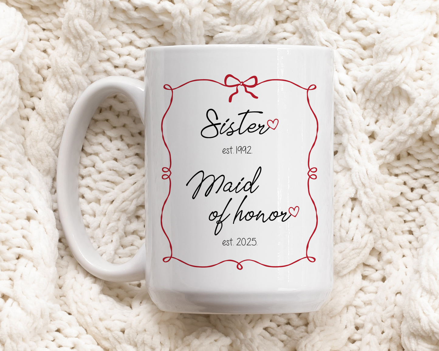 Chic Maid of Honor Proposal Mug, Customizable Wedding Keepsake Cup