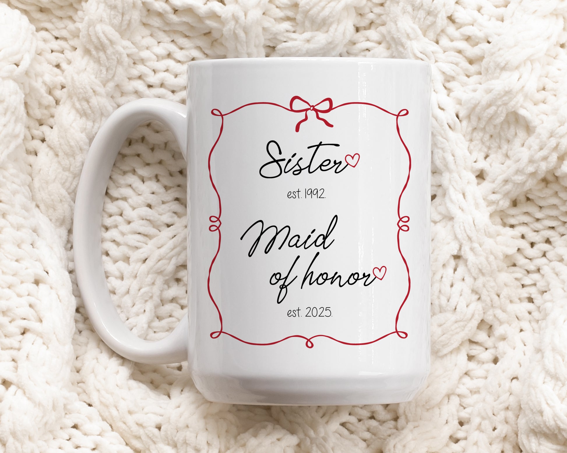 Chic Maid of Honor Proposal Mug, Customizable Wedding Keepsake Cup