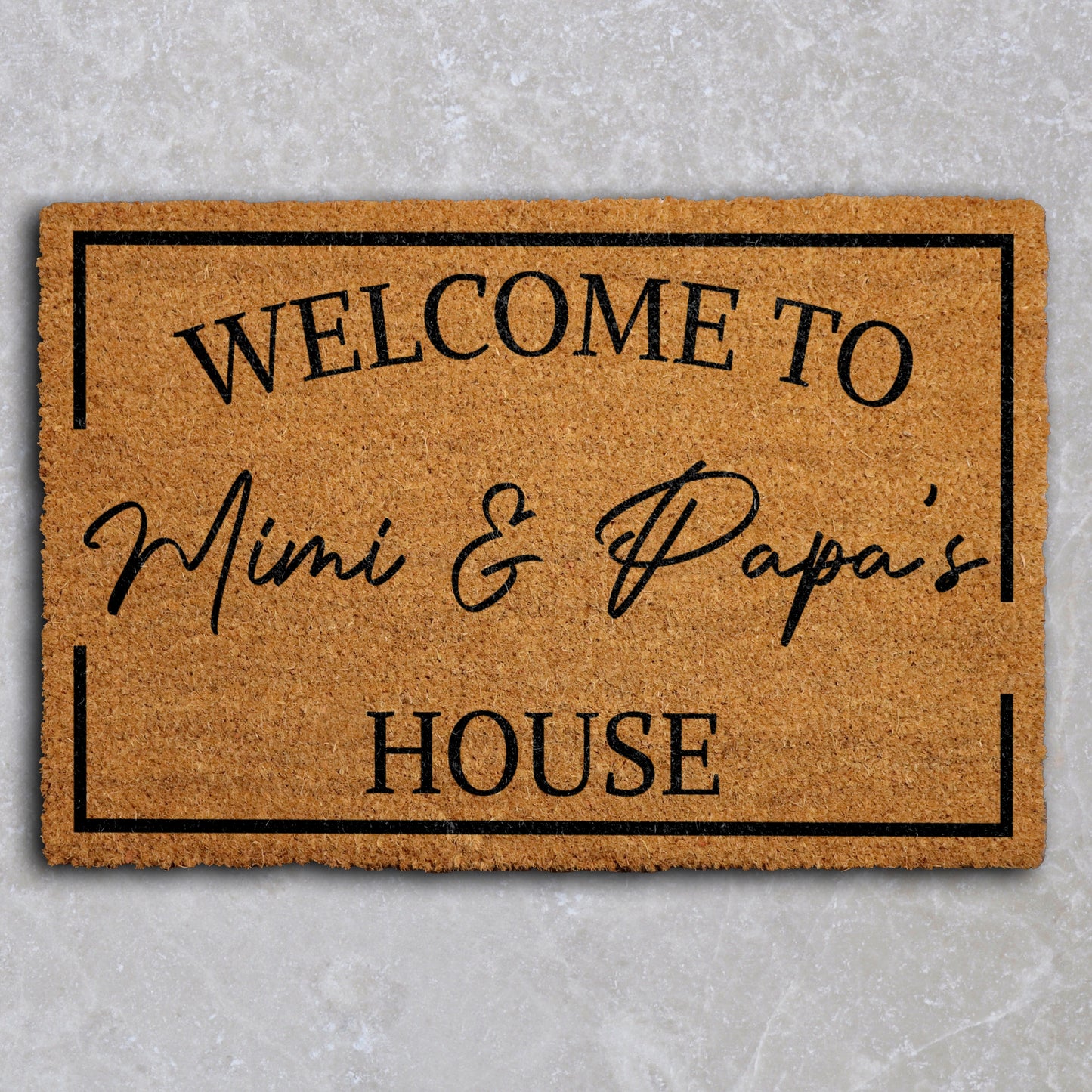 Personalized Grandparents Welcome Mat, Custom Family Door Mat, Housewarming Gift