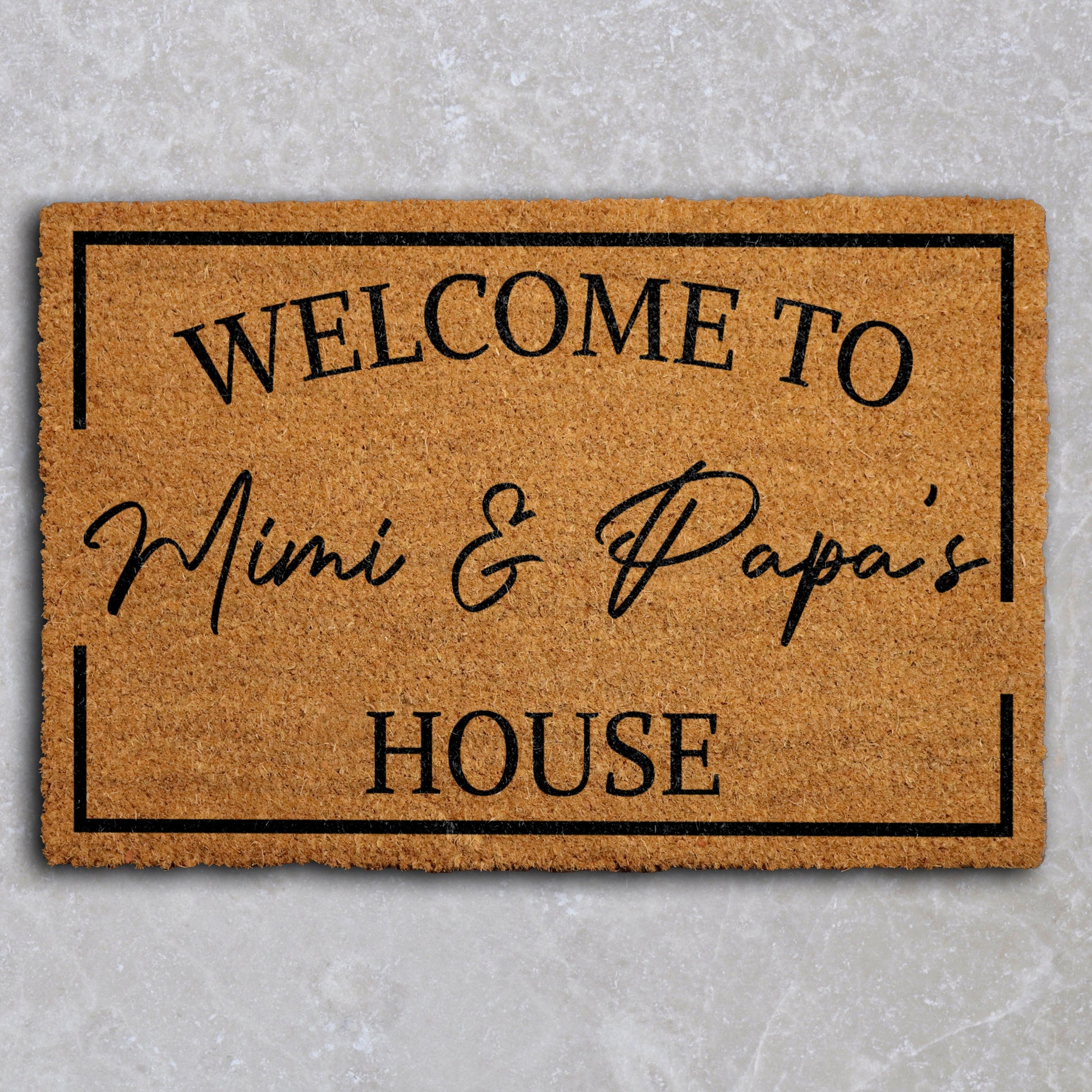 Personalized Grandparents Welcome Mat, Custom Family Door Mat, Housewarming Gift