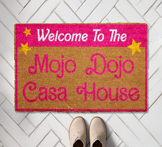 Mojo Dojo Casa: Movie-Inspired Welcome Mat for Funky Front Porch