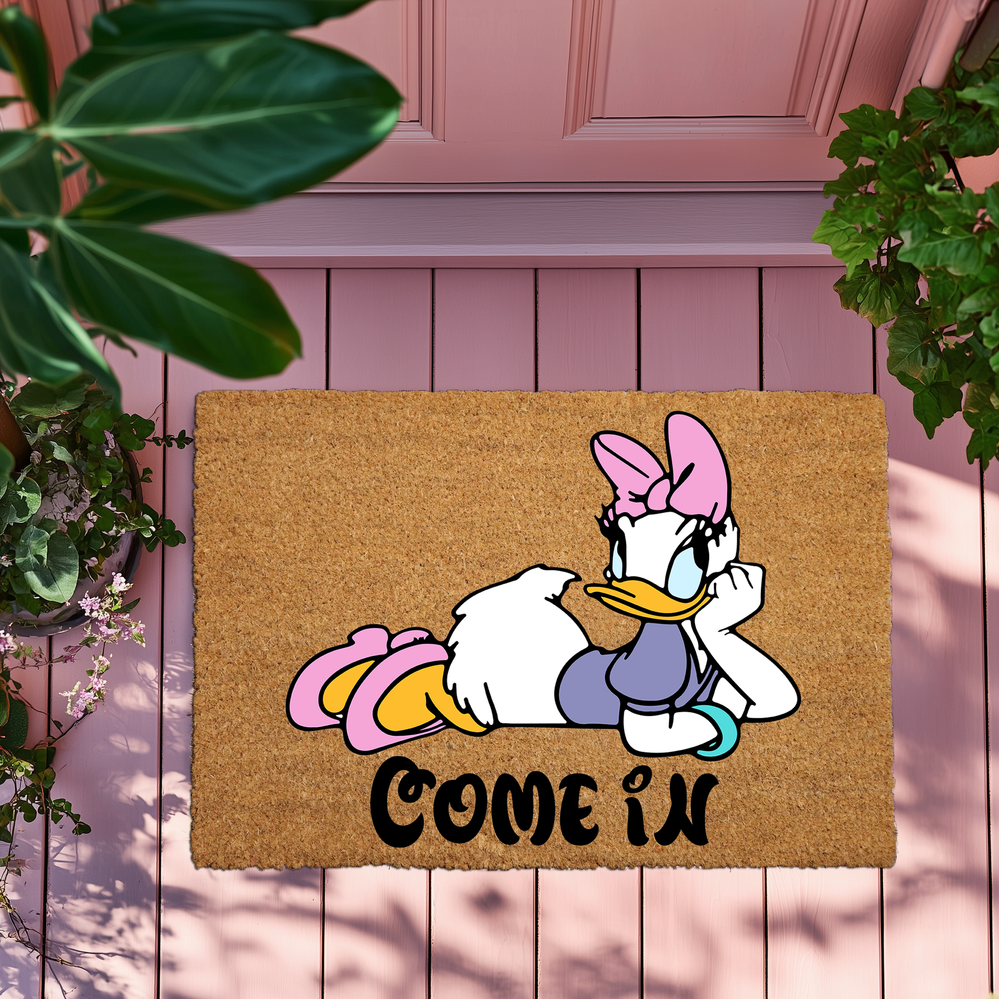 Charming Daisy Duck Doormat, Quirky Outdoor Home Decor Gift Idea