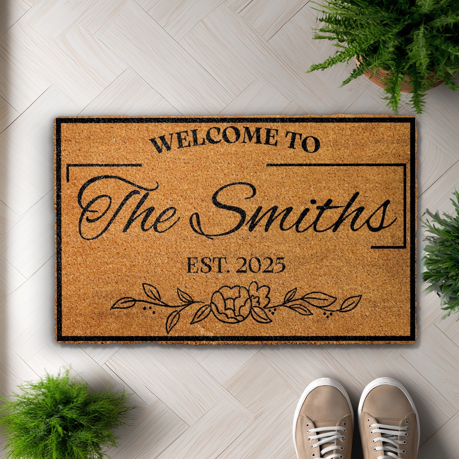 Custom Family Name Doormat: Personalized Welcome Mat for Wedding Gift