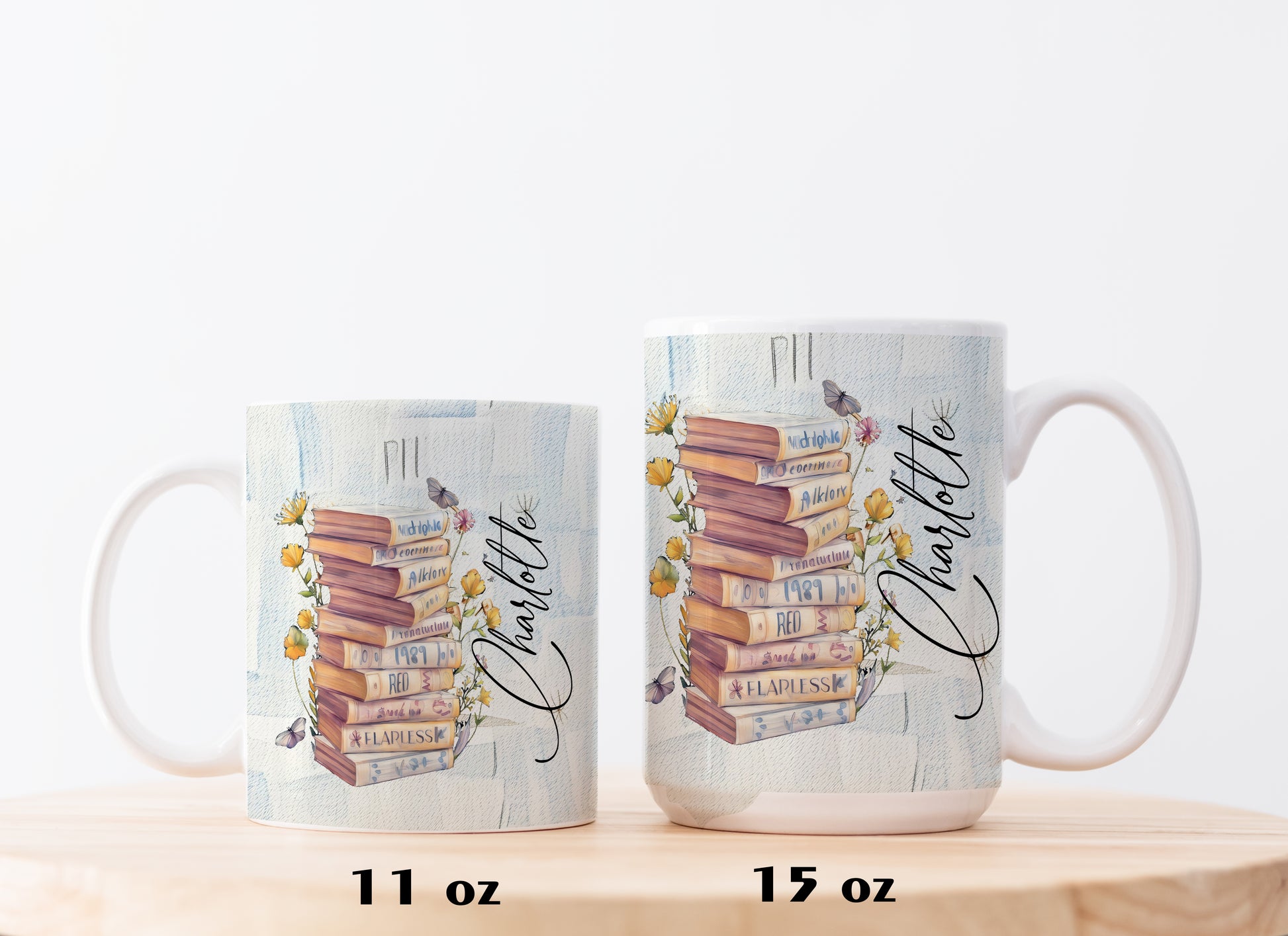 Custom Name Reader Gift, Retro Floral Mug For Bookworms