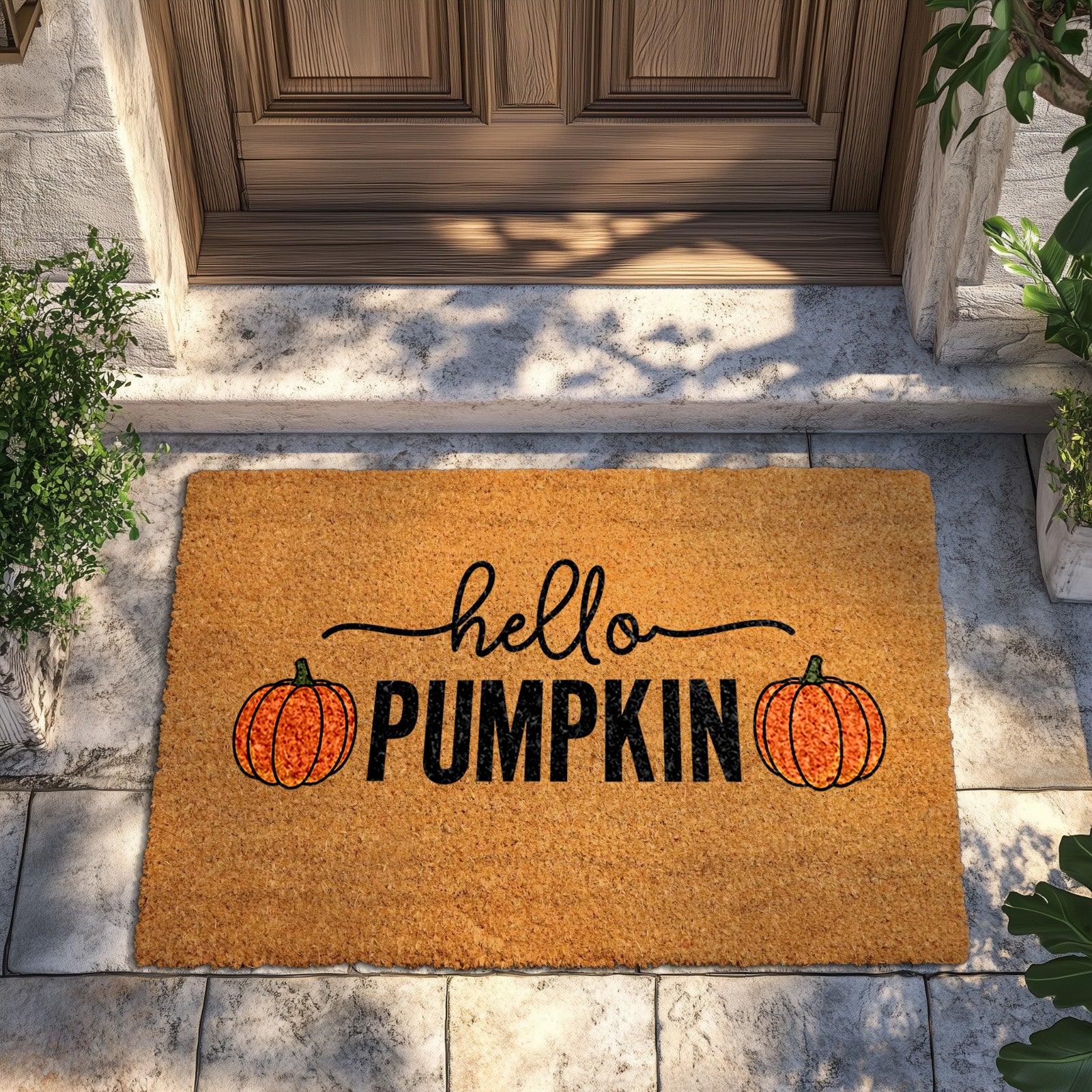 Welcome Fall with Hello Pumpkin Doormat, Perfect Housewarming Gift!