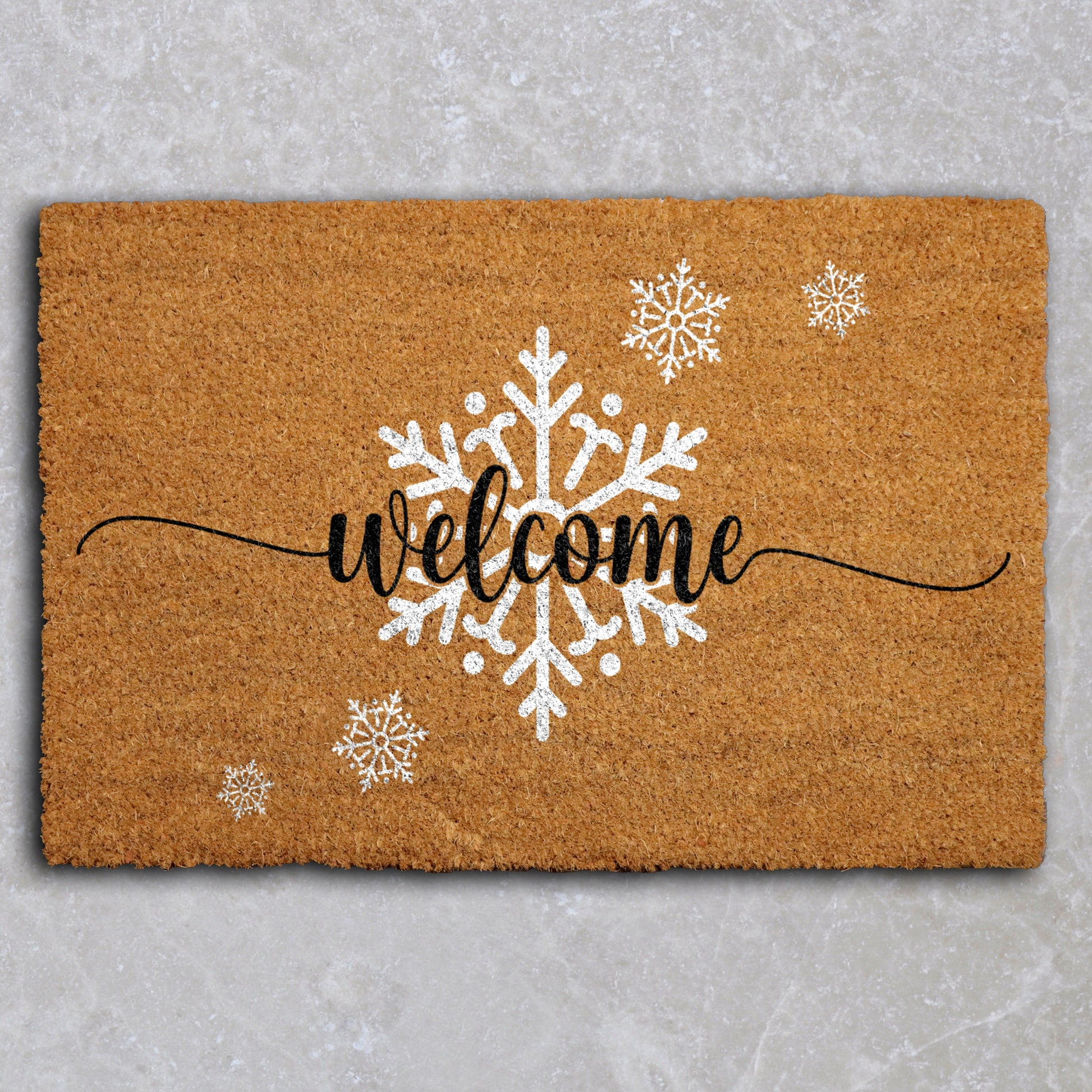 Snowflake Welcome Doormat: Festive Front Porch Decor, Cozy Housewarming Gift