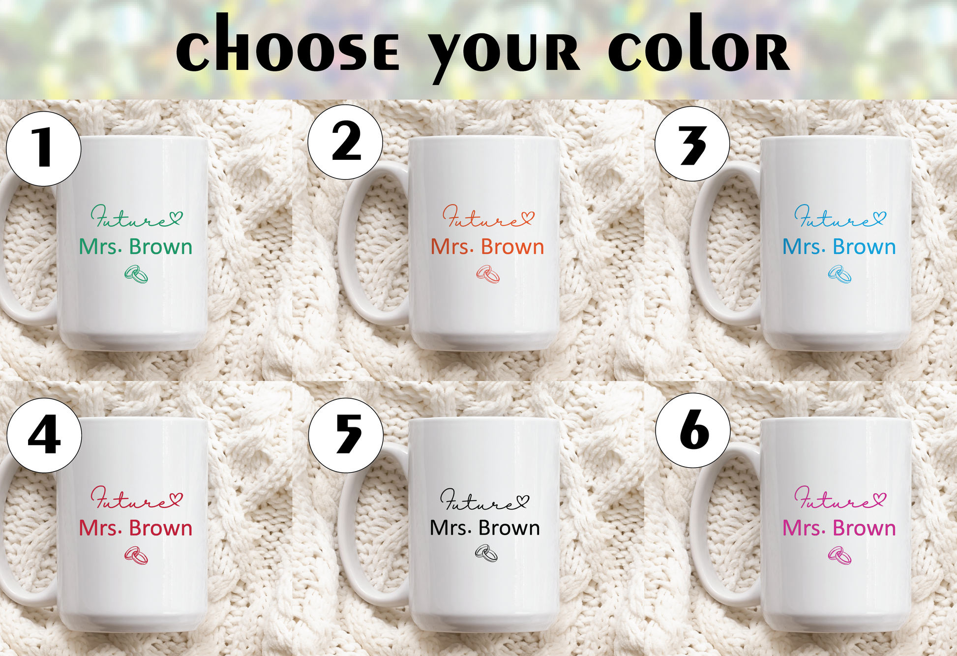Personalized Fiancée & Future Wife Ceramic Mug Set for Engagement
