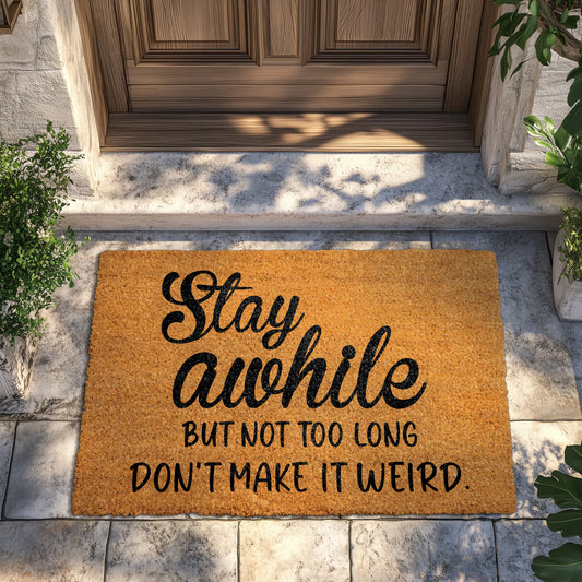 Snarky Welcome Mat, Rude Gift - Stay, Don't Make It Weird