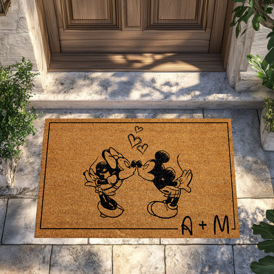 Personalized Disney Initials Doormat, Cute Housewarming Decor, Entry Welcome Mat