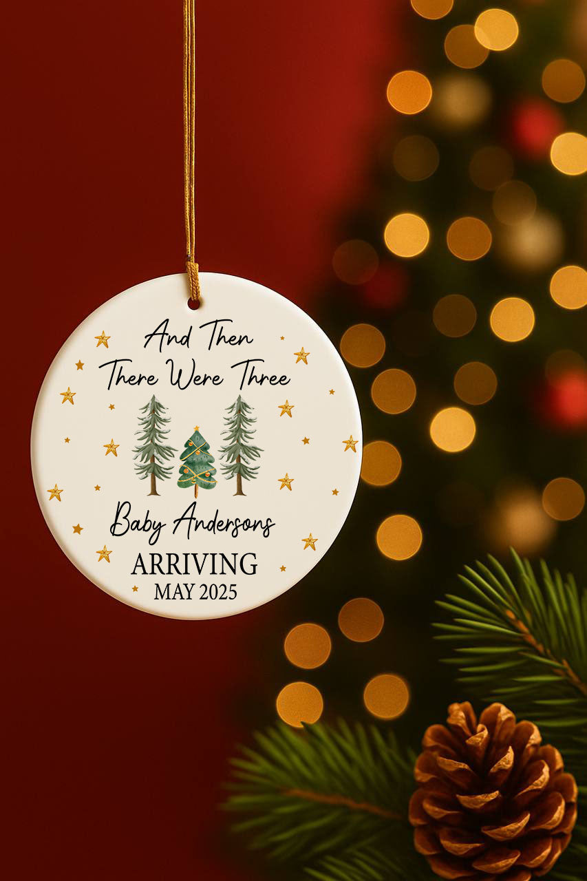 Personalized Baby Christmas Ornament, Pregnancy Announcement Keepsake, Baby Coming Soon