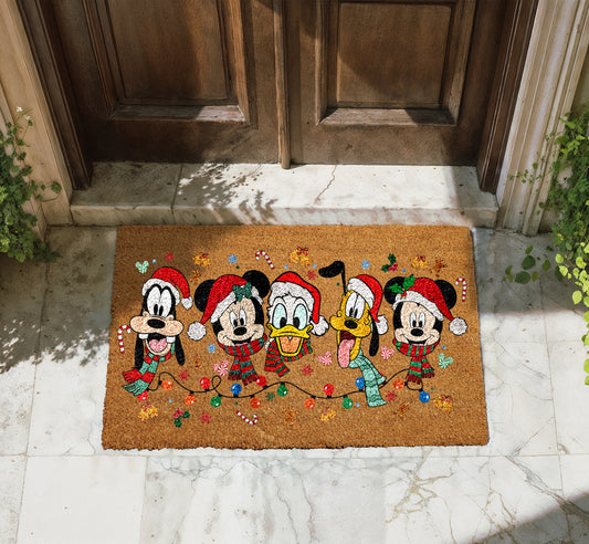 Disney Christmas Doormat, Festive Welcome Mat for Magical Home