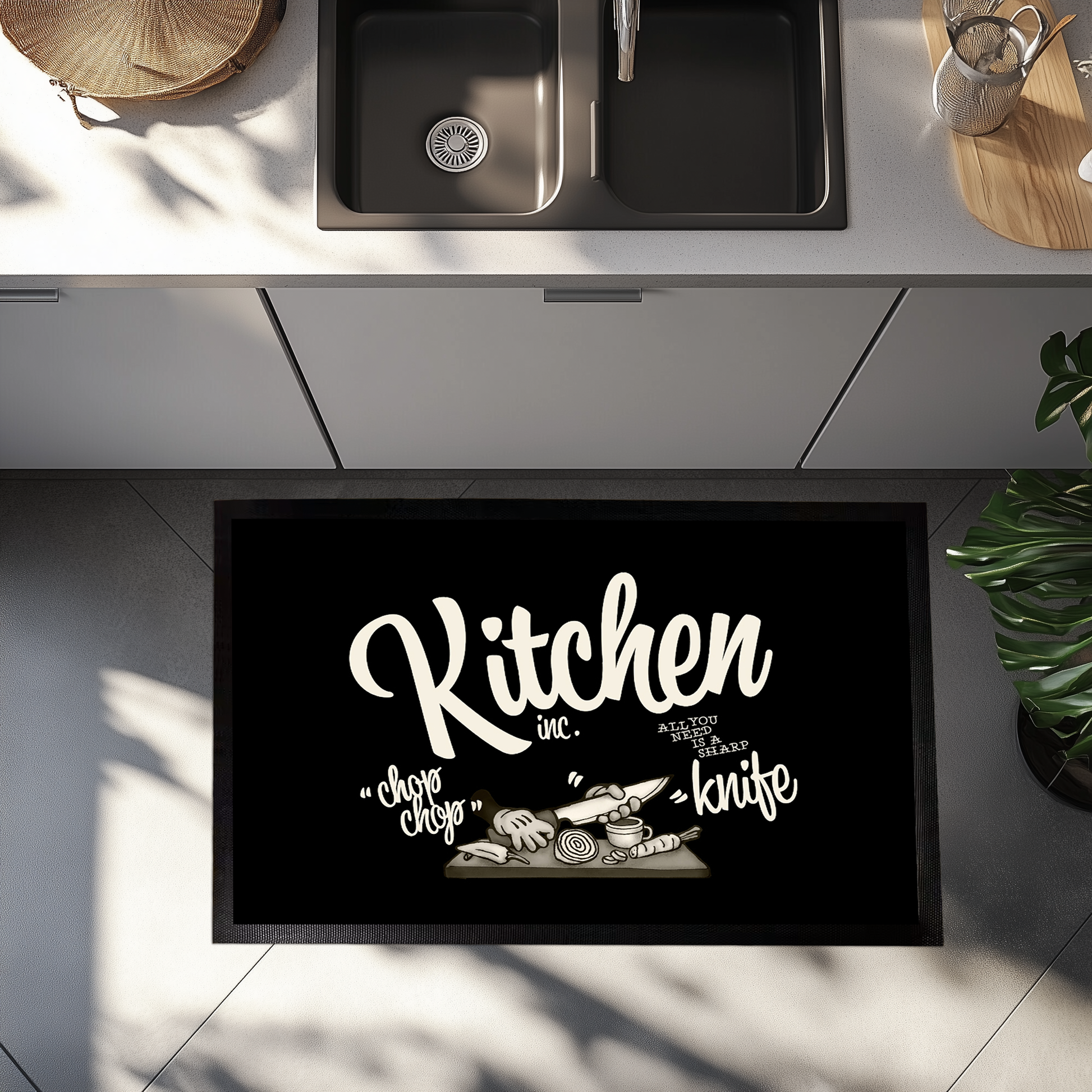 Colorful Rustic Kitchen Floor Mat, Non-Slip Anti-Fatigue Rug Design